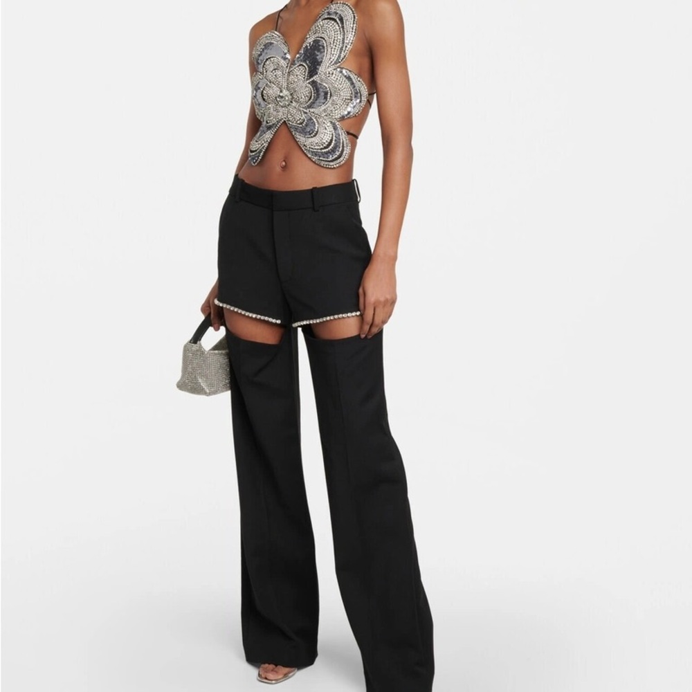 AREA wool crystal pants size 6 NWT